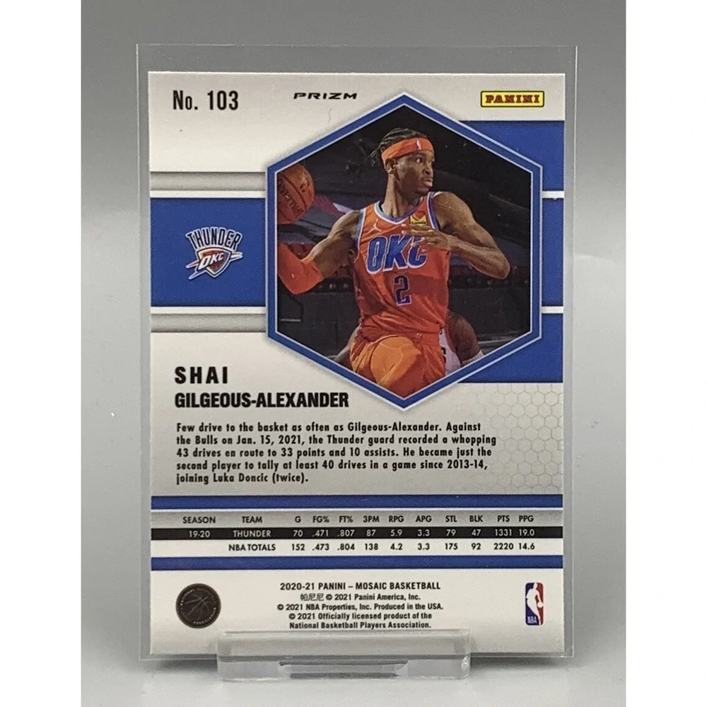 Shai‎ Gilgeous-Alexander  20-21 Panini Mosaic Green Mosaic #103 OKC Thunder 🔥🔥